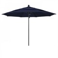 California Umbrella 11' Black Aluminum Market Patio Umbrella, Pacifica Navy 194061333891